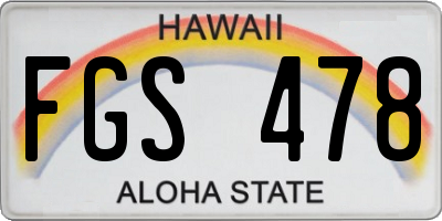 HI license plate FGS478