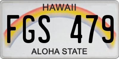 HI license plate FGS479