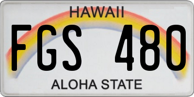 HI license plate FGS480