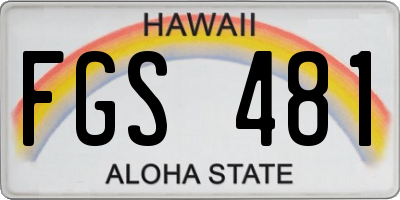 HI license plate FGS481
