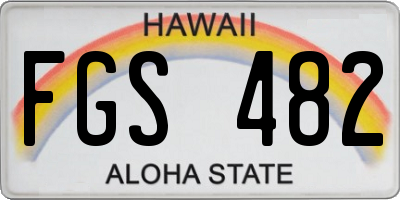 HI license plate FGS482