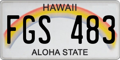 HI license plate FGS483