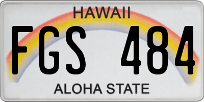 HI license plate FGS484