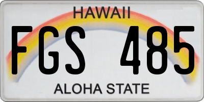 HI license plate FGS485