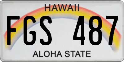 HI license plate FGS487