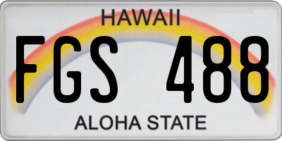 HI license plate FGS488