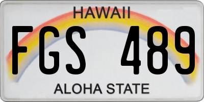 HI license plate FGS489