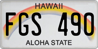 HI license plate FGS490