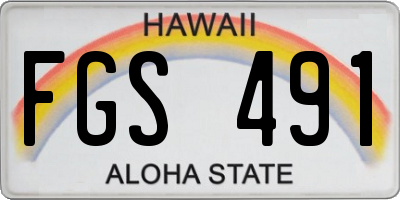 HI license plate FGS491