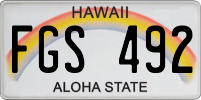 HI license plate FGS492