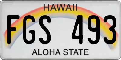 HI license plate FGS493