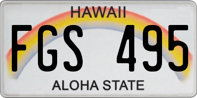 HI license plate FGS495