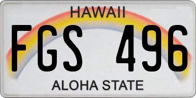 HI license plate FGS496