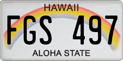 HI license plate FGS497