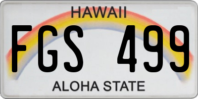 HI license plate FGS499