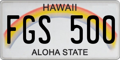 HI license plate FGS500