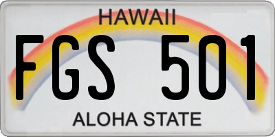 HI license plate FGS501