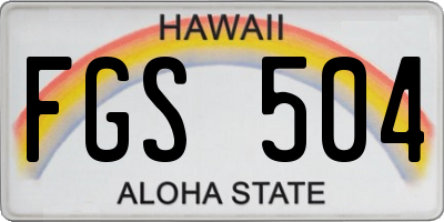 HI license plate FGS504