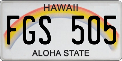 HI license plate FGS505