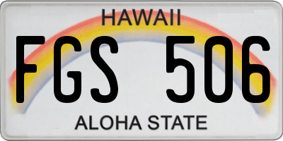 HI license plate FGS506
