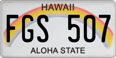 HI license plate FGS507