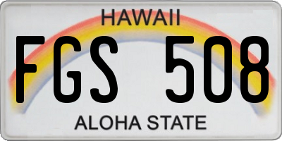 HI license plate FGS508