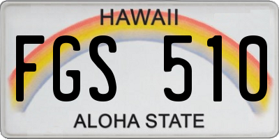 HI license plate FGS510