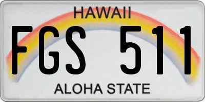 HI license plate FGS511