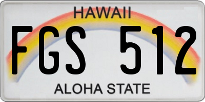 HI license plate FGS512