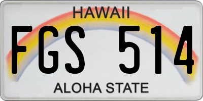 HI license plate FGS514