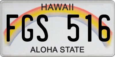 HI license plate FGS516
