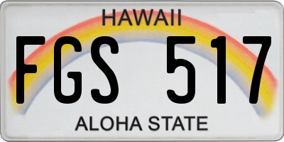 HI license plate FGS517