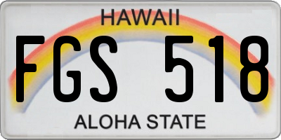 HI license plate FGS518