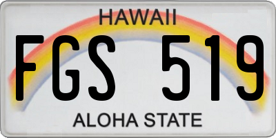 HI license plate FGS519