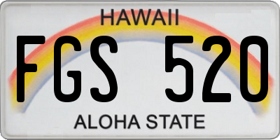 HI license plate FGS520