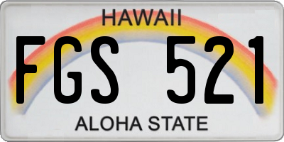 HI license plate FGS521