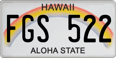 HI license plate FGS522
