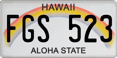 HI license plate FGS523