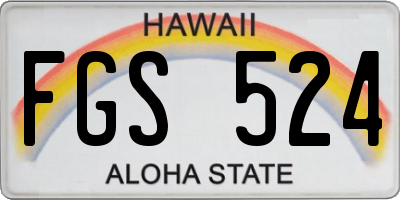 HI license plate FGS524