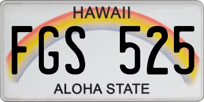 HI license plate FGS525