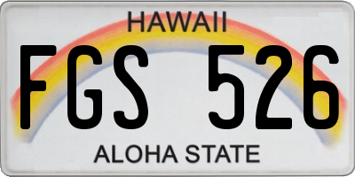 HI license plate FGS526
