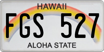 HI license plate FGS527