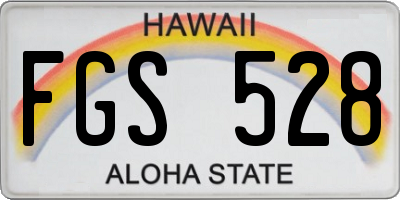 HI license plate FGS528