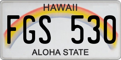 HI license plate FGS530
