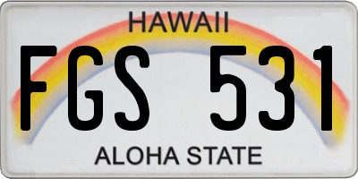 HI license plate FGS531