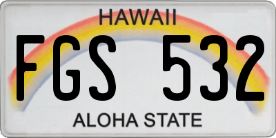 HI license plate FGS532
