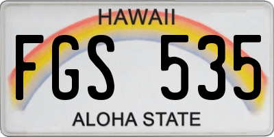 HI license plate FGS535