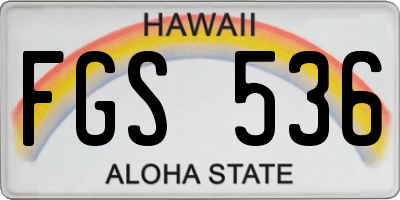 HI license plate FGS536