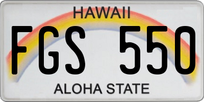 HI license plate FGS550