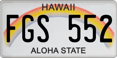 HI license plate FGS552